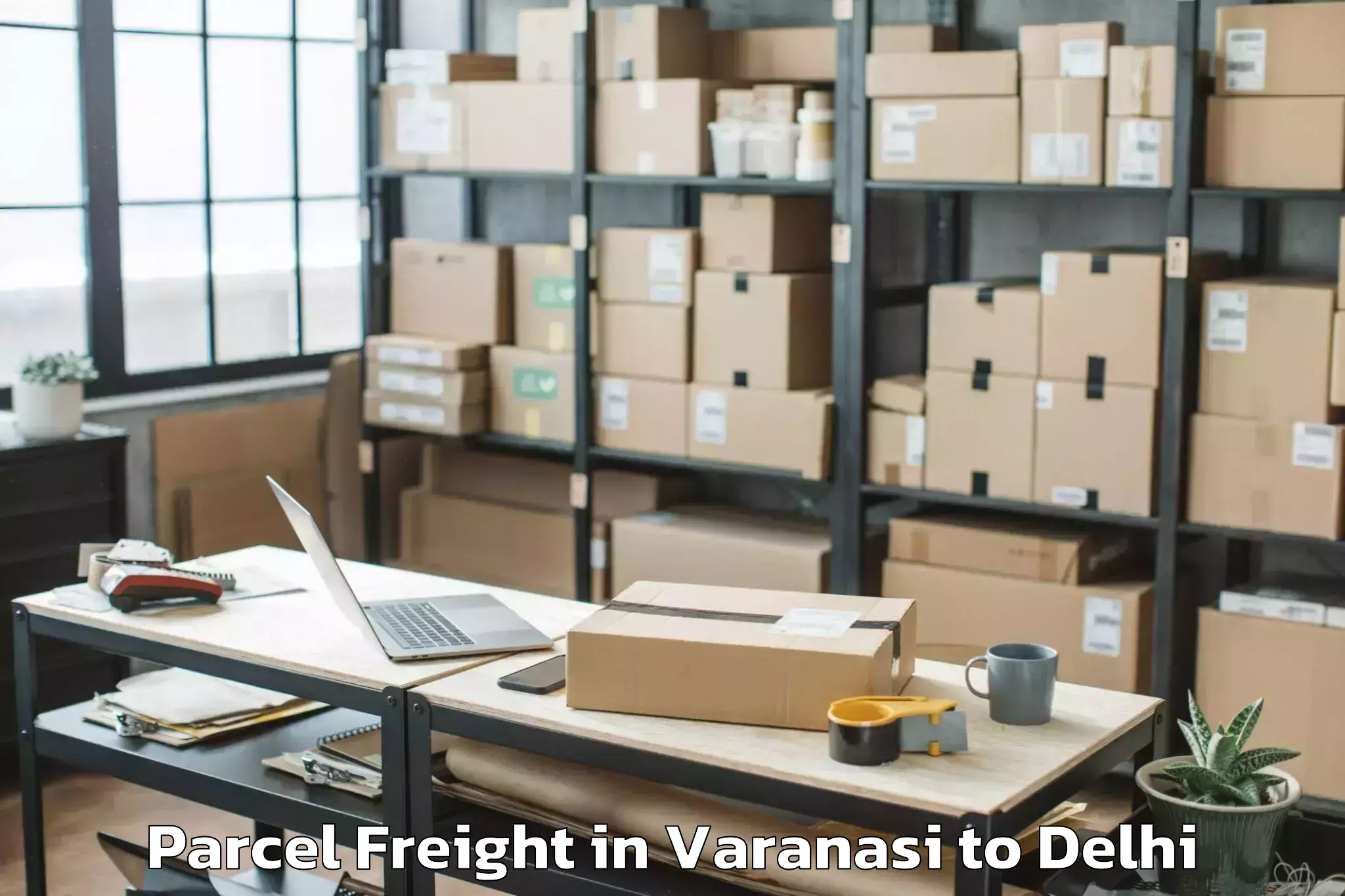 Book Varanasi to Jamia Hamdard New Delhi Parcel Freight